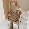 Handwoven Hollow Out Straw Bag Summer Handbag Women's Crossbody Shoulder Bag Street Style Trendy Basket Beach Bag CLE
