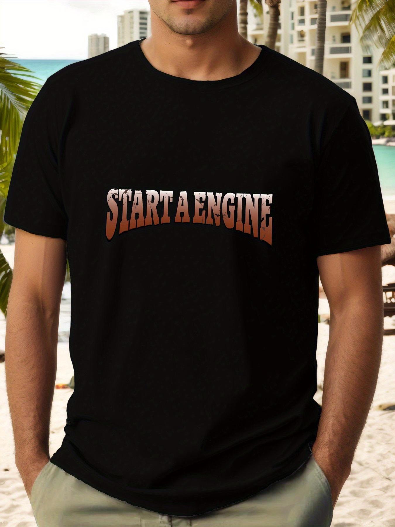 

START A ENGINE T-shirt - Maroon with Metallic Golden Lettering S