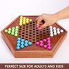 Chinese Checkers Wooden Board Game, 13.7', 60+ Colorful Acrylic Marbles, Classic Family Strategy Game