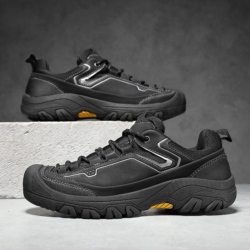 Herren Sportschuhe im Retro-Stil Lässige Leder-Sneaker Rutschfeste Herren-Laufschuhe Freizeit-Walking Treking-Schuhe Wandertrainer