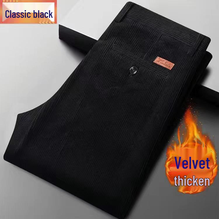 Value Vault Hoge Taille Corduroy Broek voor Heren - Puur Katoen, Losse Rechte Pijp, Herfst/Winter Casual Kleding voor Middelbare Leeftijd & Ouderen Waist 2.6 ft = Size 33