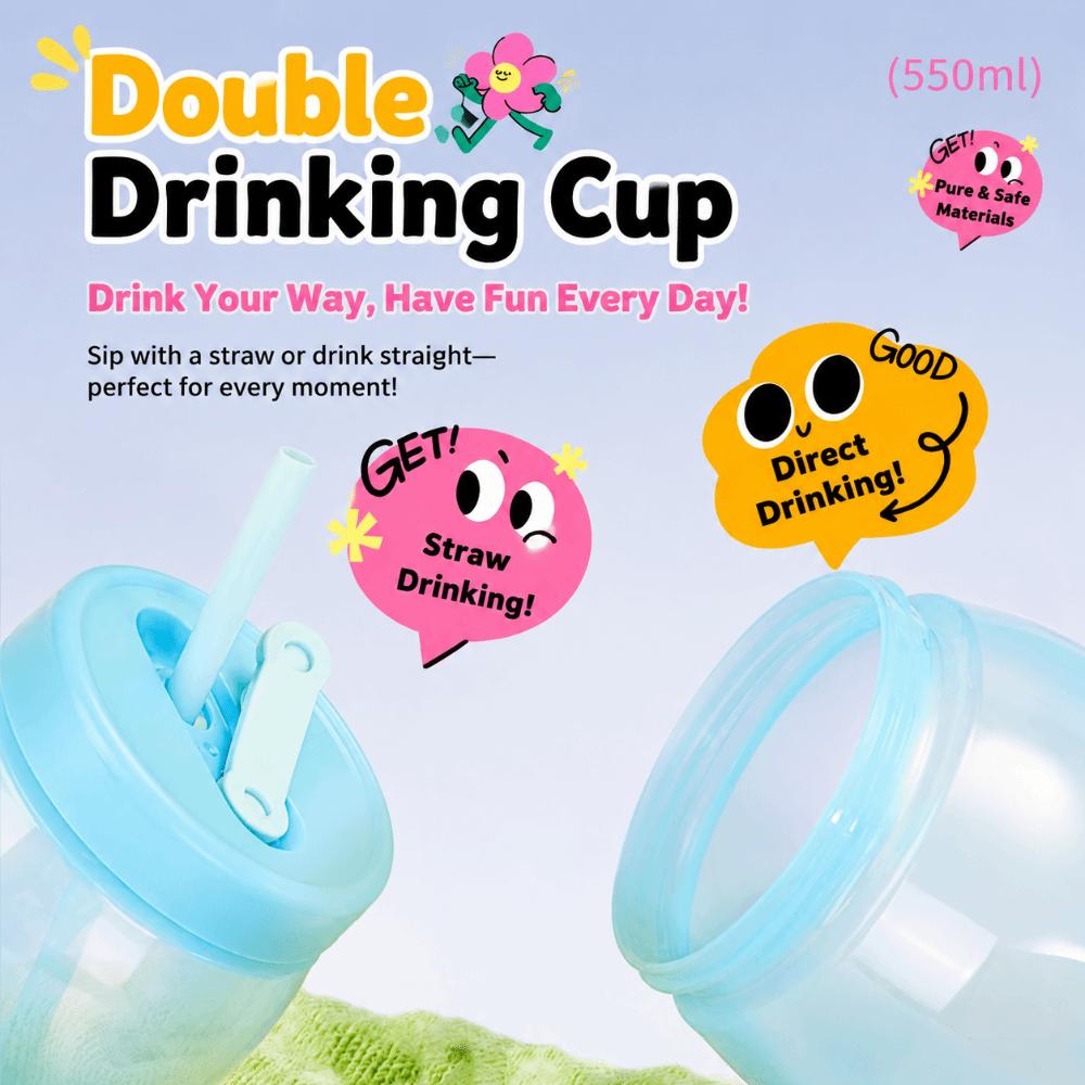 with Straw Sippy Tumbler Plastic Coffee Cup Durable Double Drinking Cup Home Office