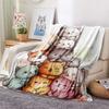 Stacked Cats  Print Flannel Blanket, High quality Comfortable for All Seasons, Home Decor, Warmth and Comfort