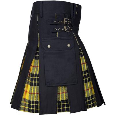 Erkek İskoç Geleneksel Yayla Tartan Etek Şenlikli Etek Erkek Ekose Renk Kontrast Pileli Etek