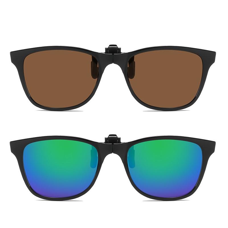 2/6pcs Clip On Sunglasses Men Women Car Driver Goggles UV400 Sun Glasses Anti Glare Vintage Square Glasses Oculos