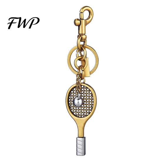Sports Charm Keychain Pendant Style Mini Racket Tennis Ball Design Key Chain Lightweight Bag Car Accessory