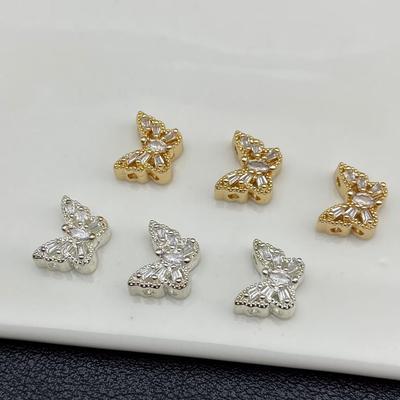 Eingelassene Zirkon Schmetterlings-Abstandsperlen für DIY-Schmuck und Perlenzubehör