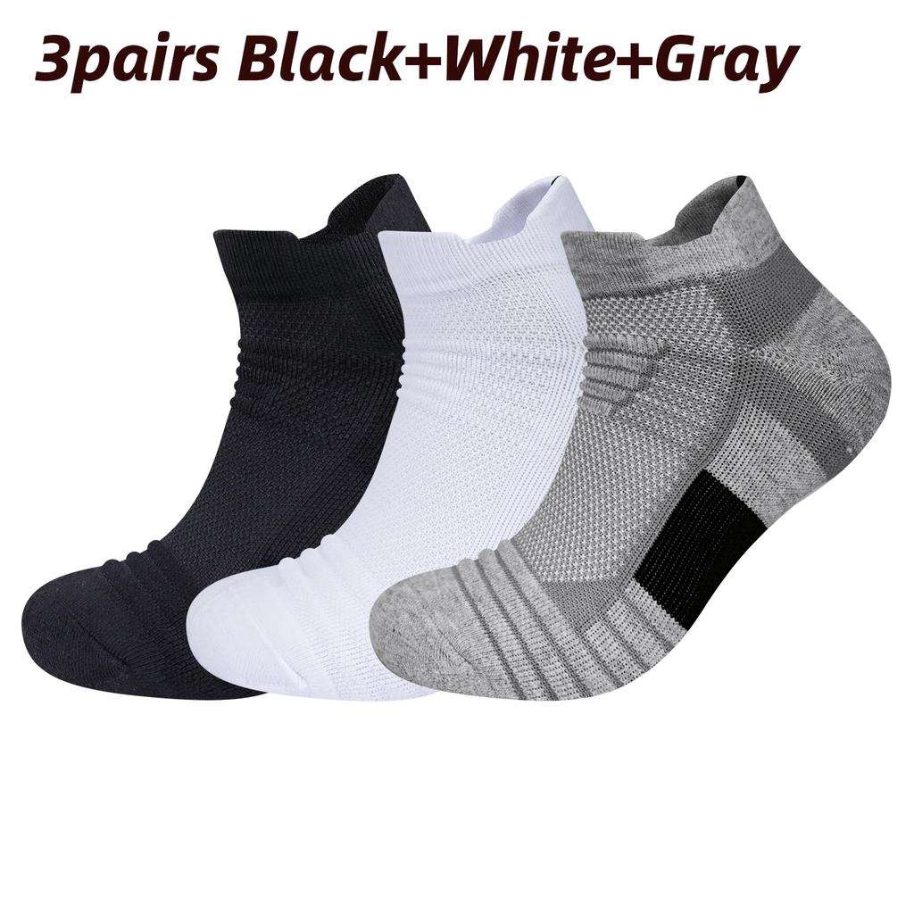 1/3 Paar Herren Radsport Sportsocken Basketball Laufen Kompression Knöchelsocke Schwarz Weiß Rutschfest Fahrrad Mtb Radsportsocke