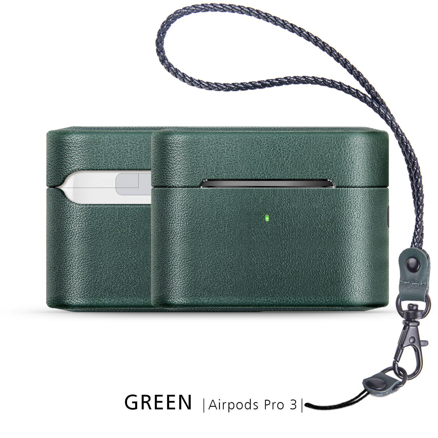Compatible Genuine Leather Protective Case for Apple AirPods Pro 2/3 and 3rd/4th Generation Earphones. AirPods Pro 3