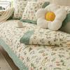 Cotton Sofa Cushion Four Seasons Non-slip Cloth Quilted Pastoral Summer Couch Mat Leather Sofa Cover Towel for Living Room Decor