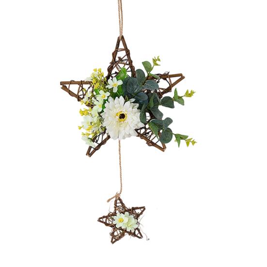 Rattan Hanging Ornaments, Five-pointed Star Shape Hangings, Handcrafted Durable Wear-resistant Home Decoration for Family Friends