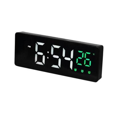 Sveglia digitale Controllo vocale Snooze Visualizzazione della temperatura del tempo 3 allarmi Reloj Despertador Orologio a specchio LED con cavo USB