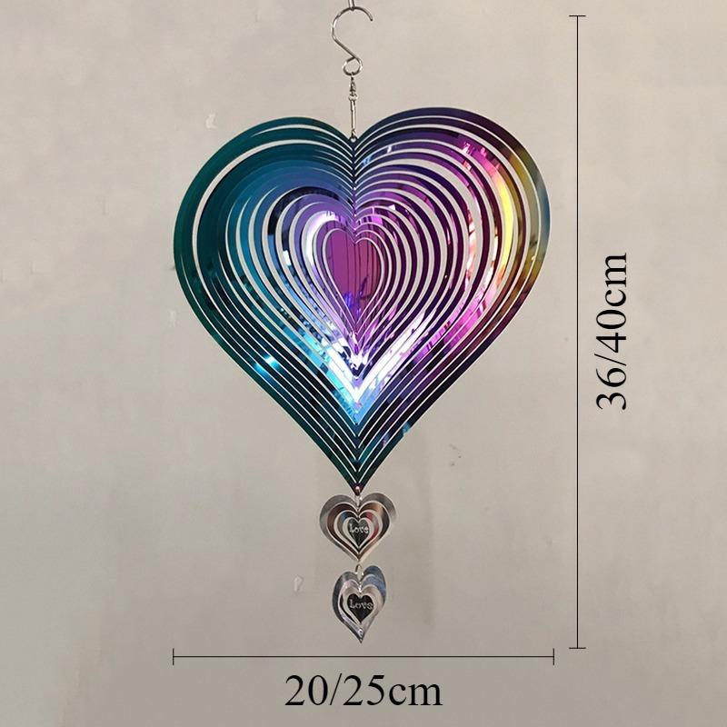 Heart Wind Spinner Rotating Stainless Steel Wind Chimes Luxury Modern Dreamcatcher Aesthetic Bedroom Dreamcatchers Home Decor