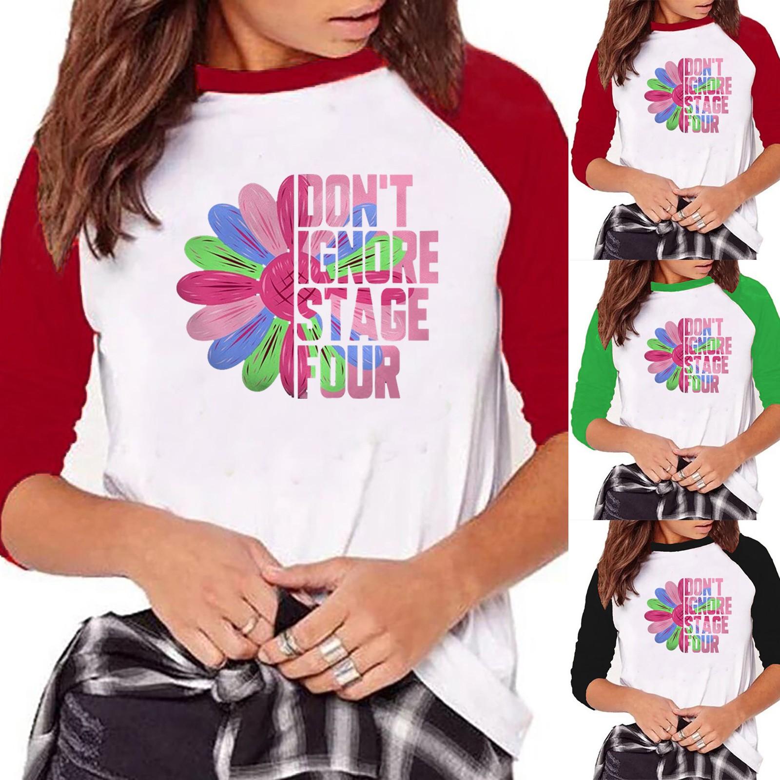 

Женская пуловерная рубашка с цветным принтом, футболка с длинными рукавами, топ