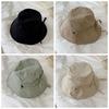 Wide Brim Bow Bucket Hat Solid Color Summer Sun Hat Simple Sunscreen Fisherman Hat  Camping
