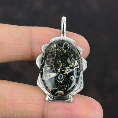 Turritella Agate Pendant Handmade Jewelry Natural Gemstone Pendant 925 Sterling Silver Pendant Turritella Agate Jewelry Anniversary Gifts
