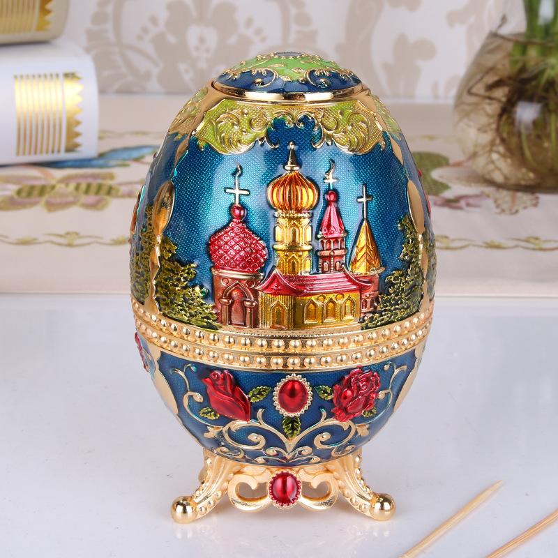 Creative European toothpick holder bucket Russian hand-pressed toothpick box automatic portable high-end retro dining table toothpick jar