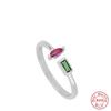S925 Sterling Silver Ring Ins Minimalist Irregular Colored Diamond Ring Temperament Gold-plated Open Adjustable Ring