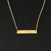 Engraving Personalized Square Bar Custom Necklace Stainless Steel Pendant Necklace Gold 3 Colors Women/Men Custom Gift