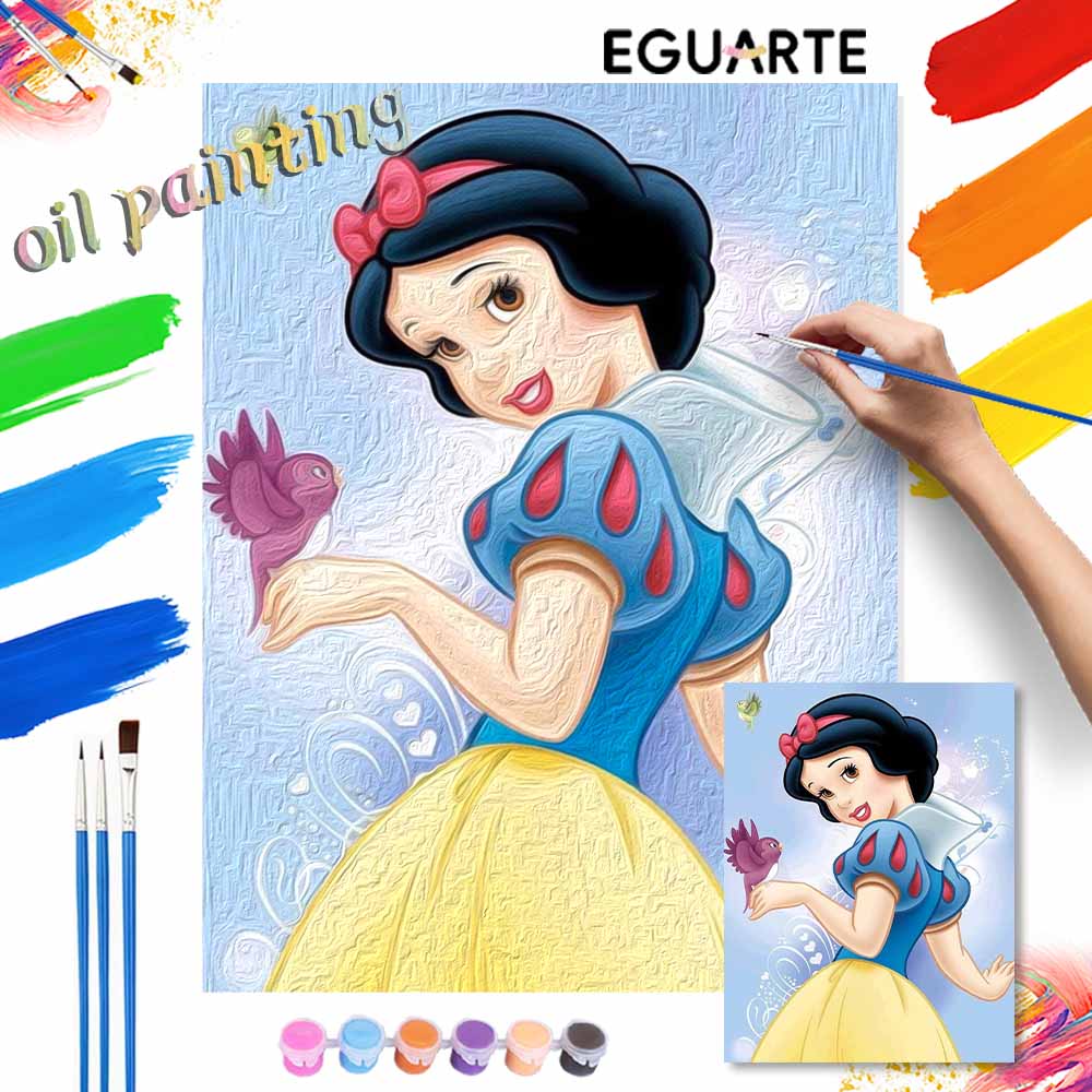 Disney Snow White Paint By Number Kit Number Drawing Canvas DIY Picture Home Decor Disney Princess Oil Painting Art Crafts Wall Decor