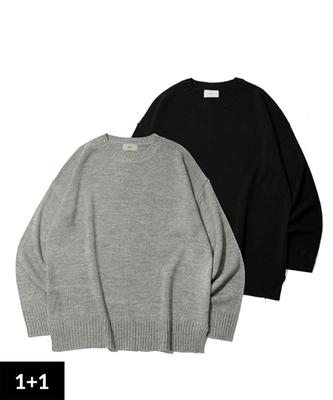 UNLC [1+1] Soft Overfit Round Knit [9Color]