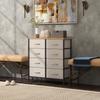Fabric Chest of Drawers, Industrial Bedroom Dresser with 8 Fabric Drawers, Steel Frame and Wooden Top for Nursery, Living Room, Hallway, Cream White