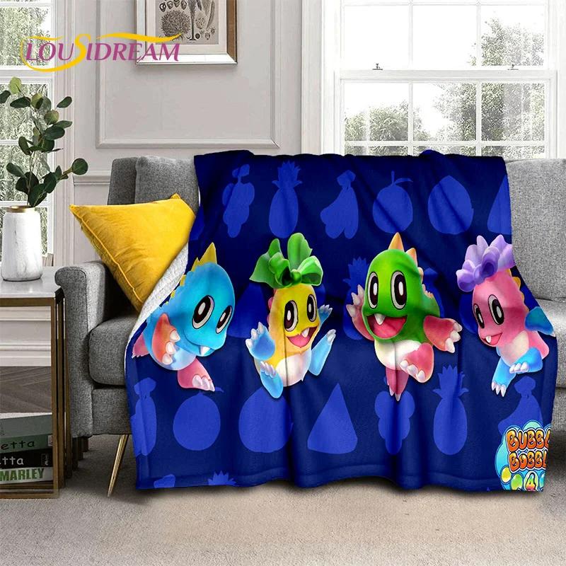 Cartoon Bubble Bobble Game Gamer 3D Blanket,Soft Throw Blanket for Home Bedroom Bed Sofa Picnic Travel Office Cover Blanket Kids