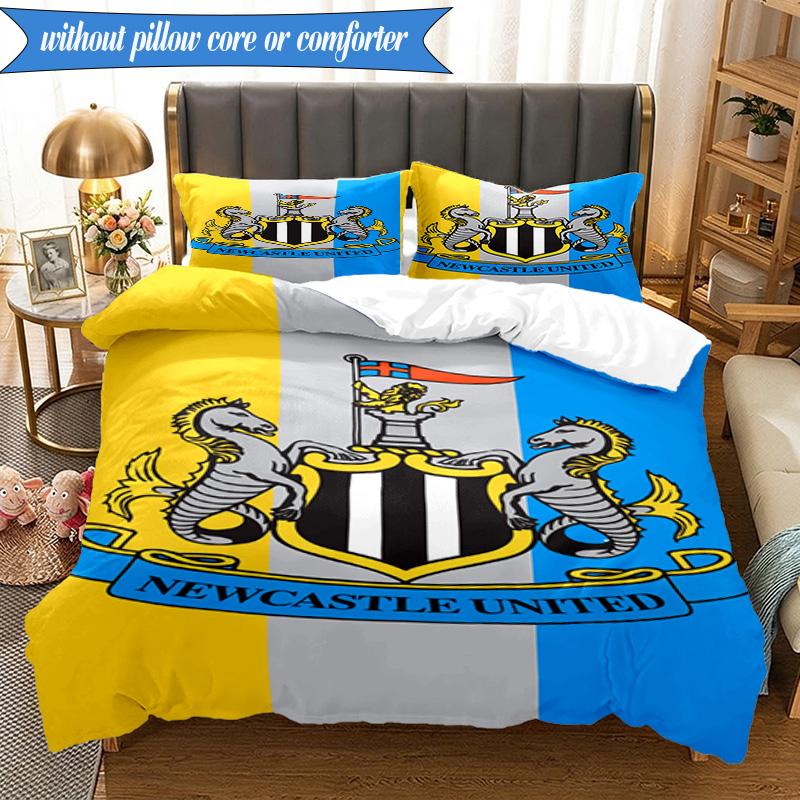 3-delige Zachte Beddengoedset met United Crest Print, Inclusief 1 Dekbedovertrek En 2 Kussenslopen Perfect voor Slaapkamer, Studentenkamer, Fan cadeau