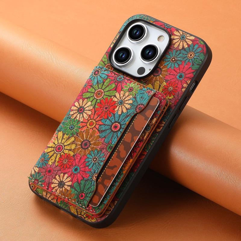 

2026 Shockproof Cork Wallet Phone Case D2326 iPhone 13
