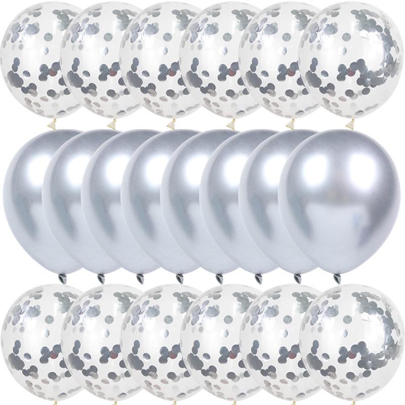 Sequin Metal and Latex Balloon Set for Birthday Party Decorations