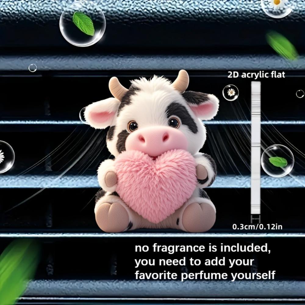 

2D flat cow car vent clip decorative diffuser (fragrance not included), car interior decoration, aromatherapy clip, ideal for holiday gifts 6CM