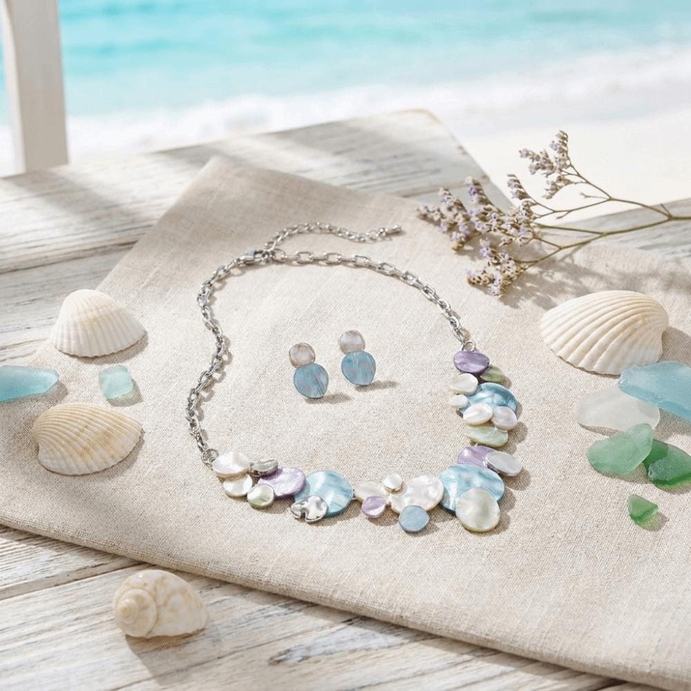 3 pcs/set Lightweight Necklace Earrings Set Zinc Zinc Zinc Alloy Bohemian Choker Vacation