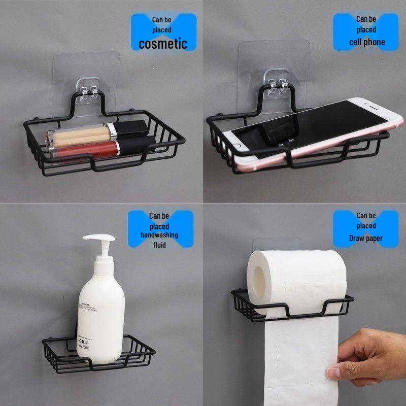 Punch-Free Wall-Mounted Bathroom Storage Shelf