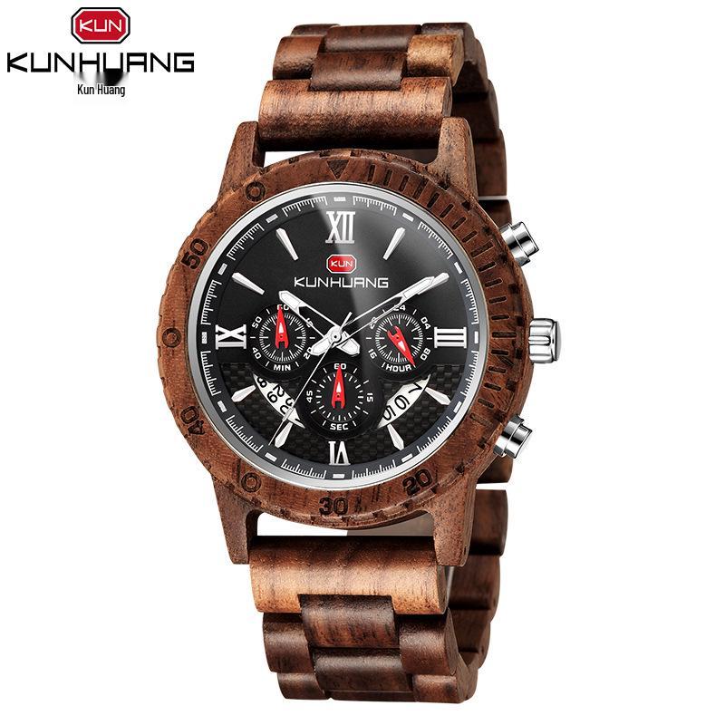Southeast Asia s Top-Selling Men s Multifunctional Wooden Quartz Watch