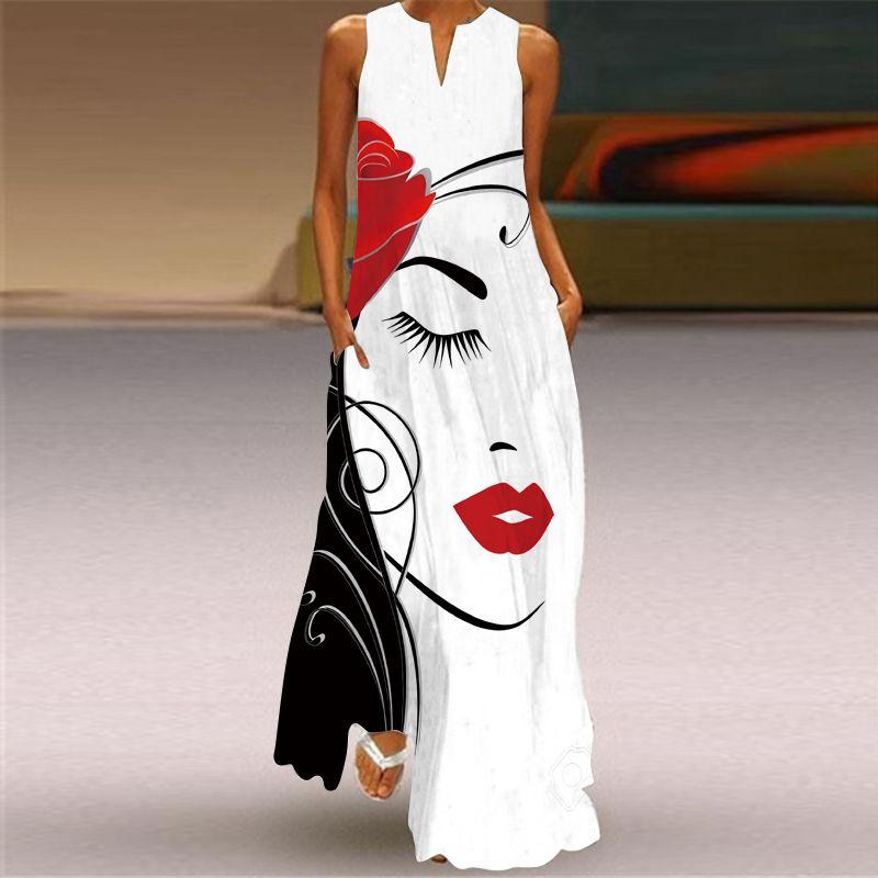 Bright Red Dress Women 2025 V-neck Sleeveless Pocket Long Dress Seaside Travel Photography Sleeveless Temperament Beach Skirt