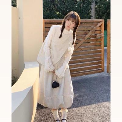 New Japanese Lace Lace Collar with Embroidery T-shirt Women's Spring and Autumn Mori Sweet Top