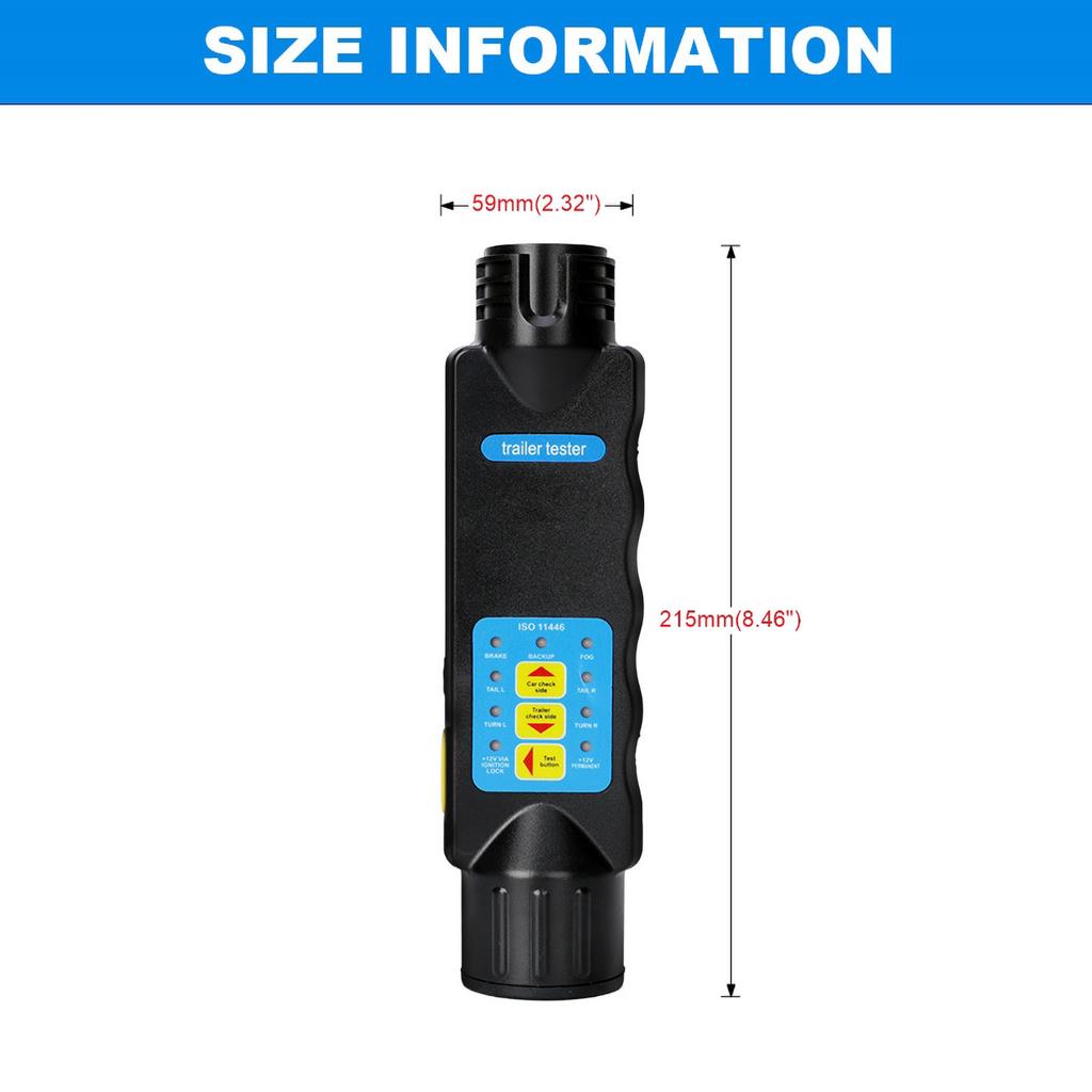 13 Pin 12V Caravan Towing Tow Bar Light Wiring Tester Trailer Socket Tester Towbar Plug Socket Diagnostic Tools Accessories