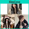 Plush Bear Earmuff Beanie Hat Winter Warm Knit Cap For Girls Fashion Accessory
