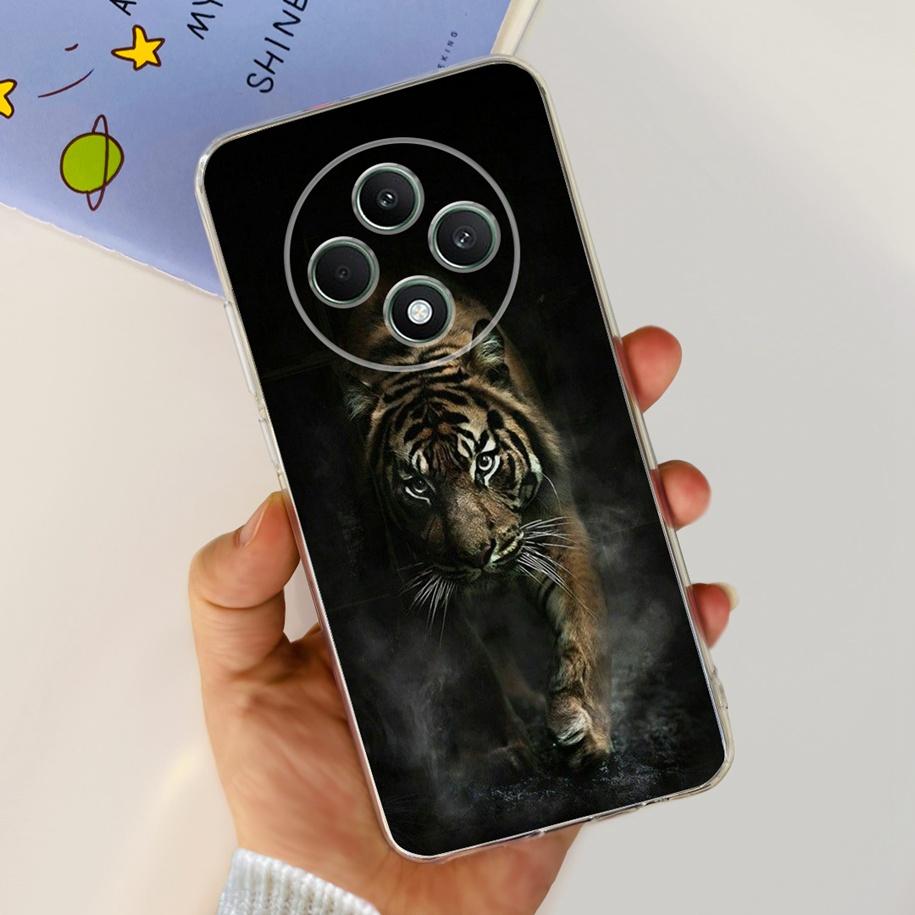 For Oppo Reno12 F Case CPH2637 Shockproof Cover Cute Cat Cartoon Soft Slim Clear Phone Cases For OPPO Reno 12F 4G CPH2687 Fundas
