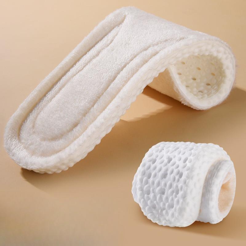 4pair Warm Insoles Piled Thickened High Elastic Shock-absorbing Hair Men's and Women's Sports Stepping Sweat-absorbing  Insoles