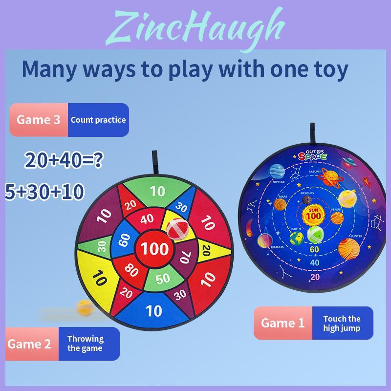 Children's Indoor Dartboard Set With Large Double-sided Target And Sticky Balls For Fun And Learning