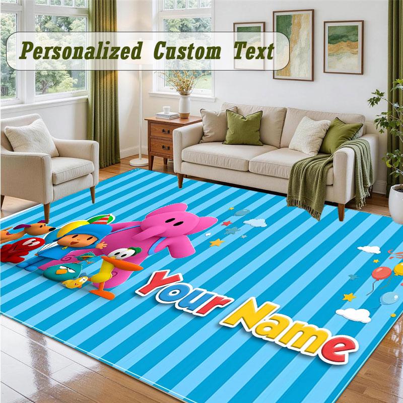Crystal Velvet Square Rug Custom NamePocoyó Pattern Non Slip Home Floor Decor Rug