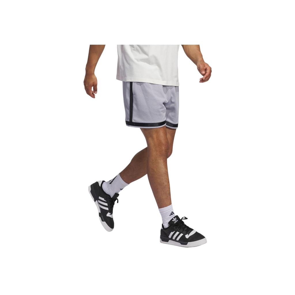 Adidas Logo Striped Print Lace-Up Plain Knit Sports Shorts Unisex Shorts Honor-Gray IY7386