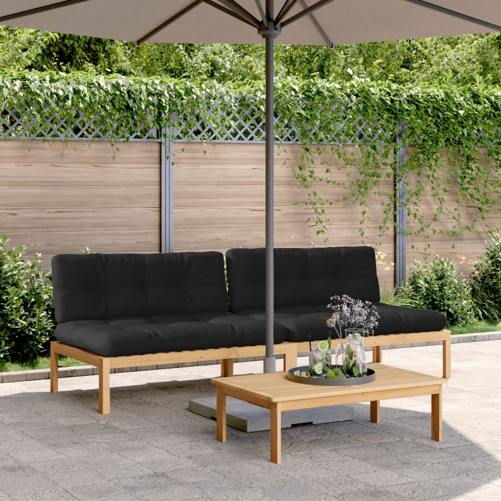 Garden Center Sofas Made from Pallets 2 pcs with Cushions Acacia Wood