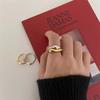 Gold Silver Color Irregular Wave Rings Trendy Simple Geometric Handmade Jewelry for Women Couple Adjustable Ring Wedding