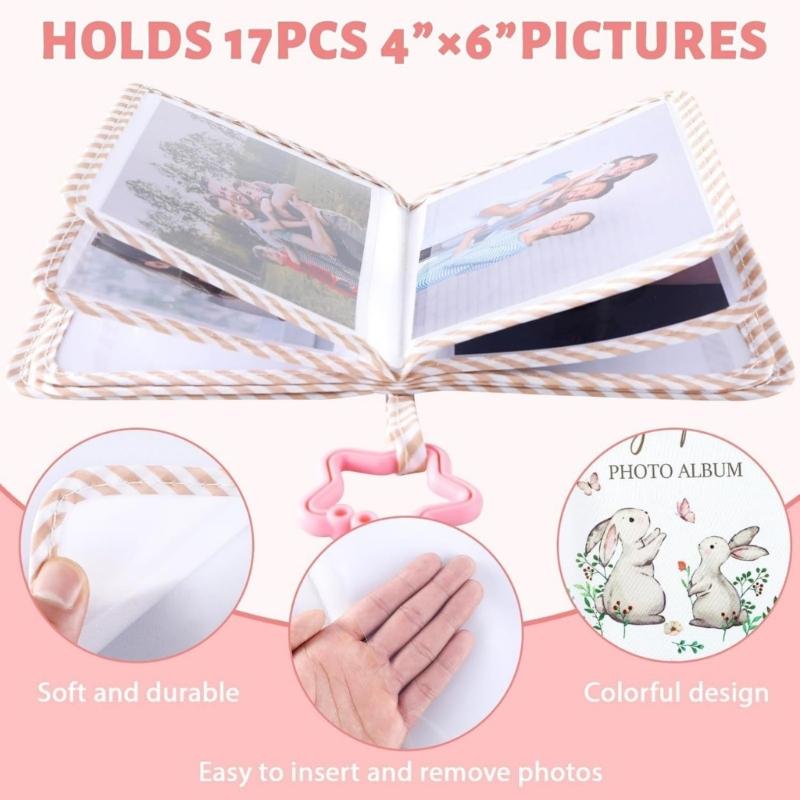 Baby Photo Fabric Book Washable Oxfords Material Cute Rabbit Illustrations For Toddler Memory Preservation