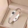 Europe American Hollow Grid Bracelet Minority Design Buckle Bracelet Roman Digital Bangle  Gift