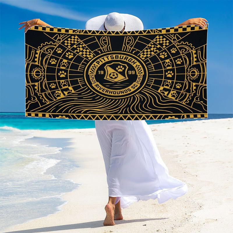 Pittsburgh Riverhounds Print Beach Towel, Large Soft Quick Dry Towel for Beach Camping Swimming
