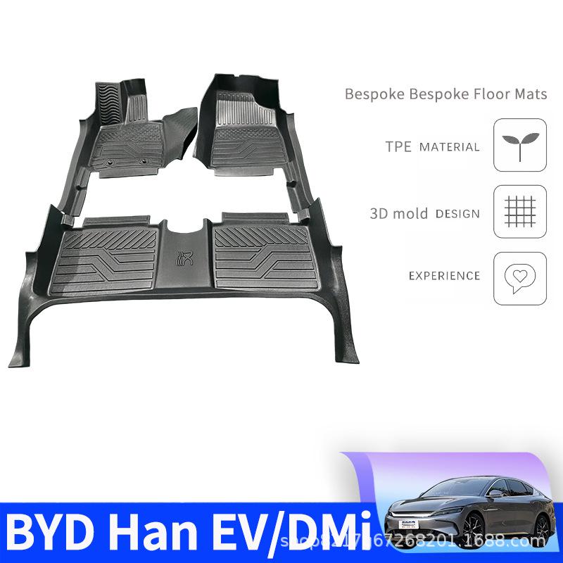 BYD Han EV & DM Floor Mats, Full Coverage (2020-2026 Models), with Door Sill Protection, TPE Material Single Layer: TPE Floor Mats