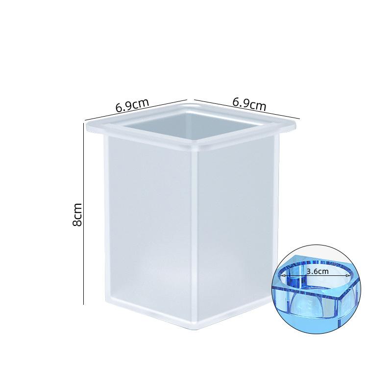 DIY křišťálová epoxidová pryskyřicová forma Forma na svíčku Čtvercový svícen Houpací stůl na šperky Silikonová forma